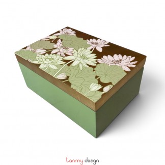 Rectangle lacquer box with flowers and leaves - different designs  22*32*H14 cm